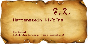Hartenstein Klára névjegykártya