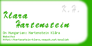klara hartenstein business card